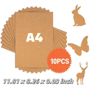 10PCS Self-Adhesive Cork Bulletin Board 11.81 x 8.26 x 0.03 inch - Durable Wooden Material, Ideal for Home & Office Use, Bulletin Board | Modern Office Decor | Selfadhesive Backing, Bulletin Boards for Home stick wood Ornaments