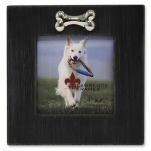 Lawrence Frames  Wash Dog Frame With Bone Ornament - Black- 1.0 in.
