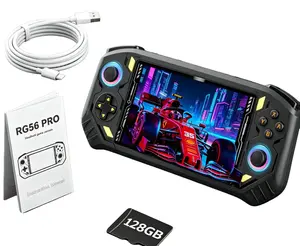 RG56PRO Retro Handheld Game Console - 5.5 Inch IPS Screen,Wide variety and large quantities  Classic 3D Games,5000mAh Battery, Open Linux System,Portable Console with 128G TF Card - Birthday Gift for Boyfriend