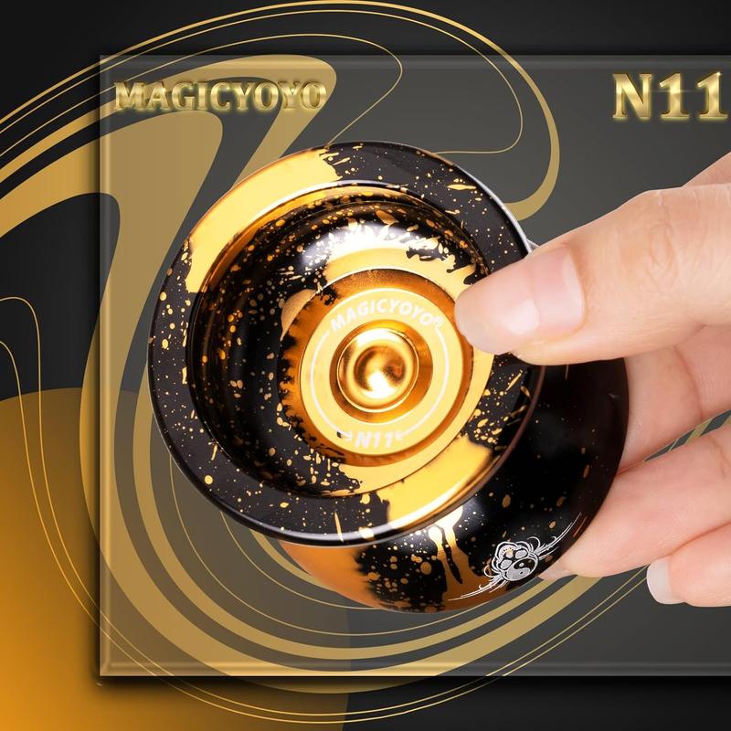 MAGICYOYO Dual Purpose Yoyo- Responsive Yoyo N11 & Unresponsive Yoyo Alloy YoYo with Yoyo Glove + Bag + Unresponsive Bearing Kit + 12 Yoyo Strings