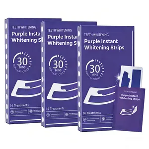 Purple Teeth Whitening Strips - Enamel Safe & Sensitivity Free, Purple Tooth Whitening, Tooth Stain Treatment, Combining Whitening and Colour Correction(14/28/32 Treatments)