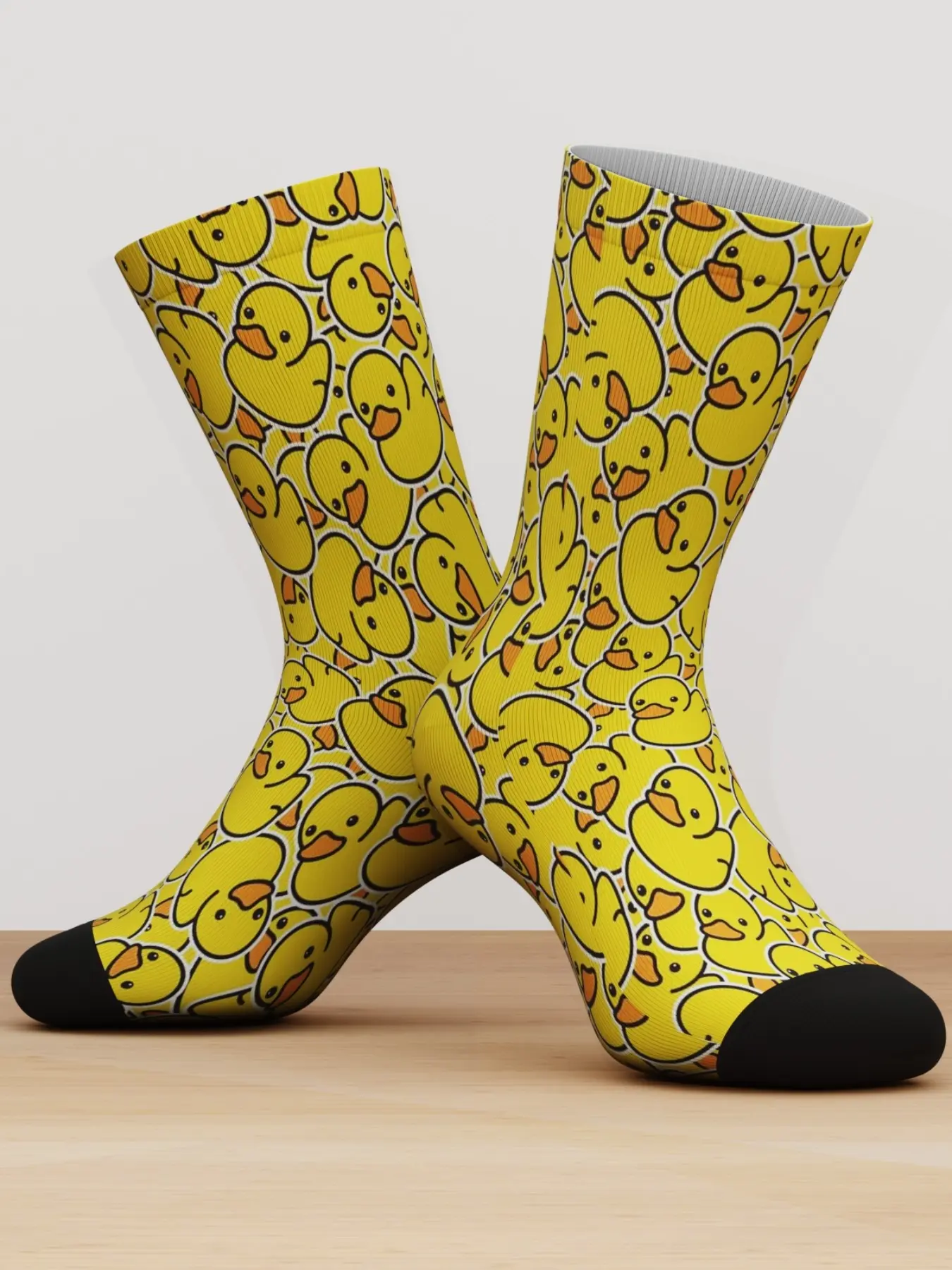 1 Pair Yellow Duck Bamboo Animal Socks | Funny Cute Streetwear Mid-Calf | Unisex Couple Gift | TikTok Viral #OOTD #ViralFinds
