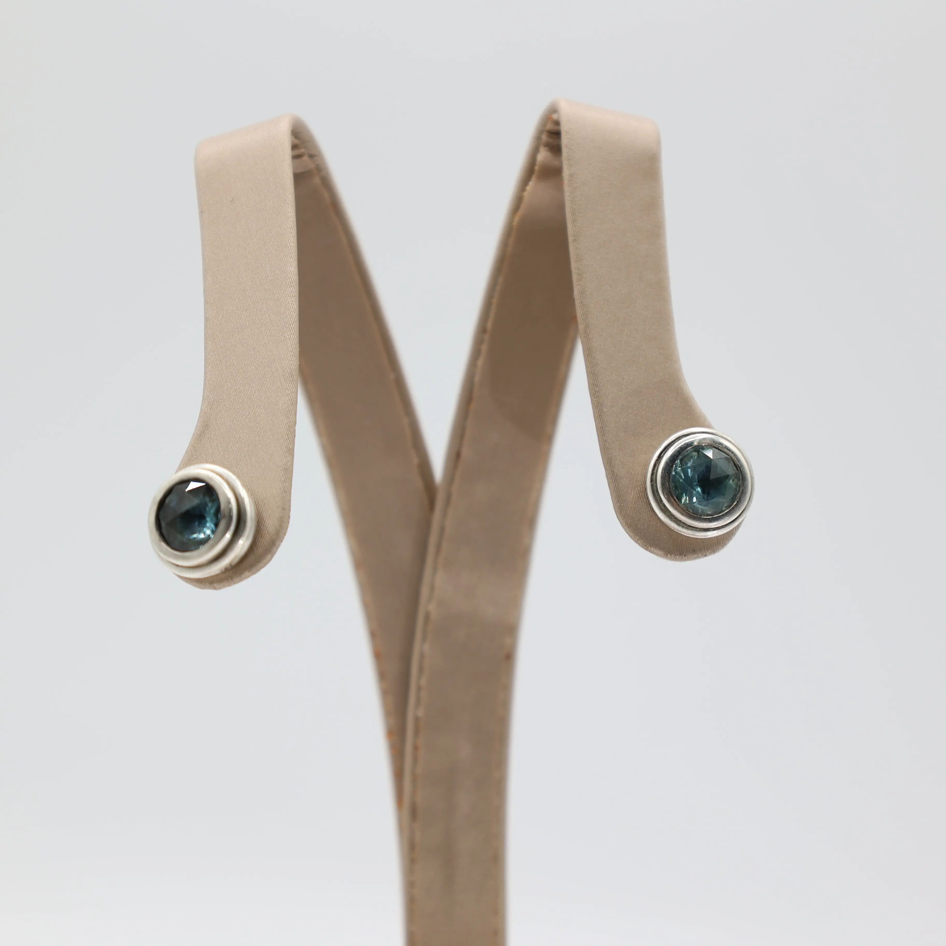 John Hardy 925 Sterling Silver Blue Topaz Stud Earrings