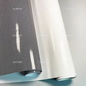 1 Roll Unidirectional Hollowing Privacy Car Film, Waterproof and Sunscreen, Suitable for Front Windshield Sunshade Sticker, Window Glass Insulation Sticker, Headlight Sticker, Easy Self-adhesive Sunshade Stickers(Black and White)