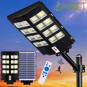 3500W High-Intensity LED Solar Street Light - Wireless Remote Control, Motion-Sensor, 100000LM, 30000mAh Cool White, Dusk-to-Dawn Auto-On/Off, Semi-Flush Mount, Lithium Battery, Installation Hardware Included for Yard, Pathway, Garage, Driveway