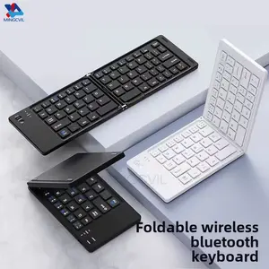 MINGCVIL Mini Foldable Wireless Keyboard Slim Portable Bluetooth Keyboard Rechargeable Folding Keyboard for IOS Windows Android