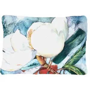 Carolines Treasures  Flower - Magnolia Indoor & Outdoor Decorative Fabric Pillow - 12 x 16 in.