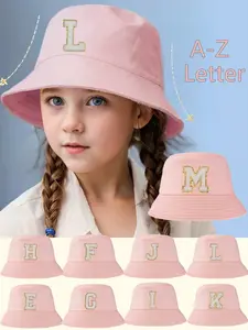 1PC Cute Baby Fisherman Hat A-Z Letters, Unisex Toddler Sun Protection Cap, Outdoor Children Panama Hat, Sun Bucket Hat, Summer Hat, Clothing Accessory for Ages 8+