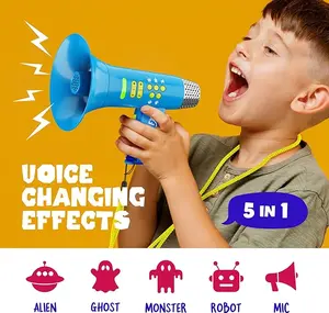 Voice FX Microphone for Kids – Light-Up Rechargeable Toy Mic with 4 Funny Sound Effects & Echo Control
