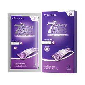7-Day Whitening Purple Teeth Strips, 5 Pairs/Box, Hydroxyapatite, Whitens Teeth, Freshens Breath, Easy to Use, Fights Oral Problems, Teeth Brightener Strips