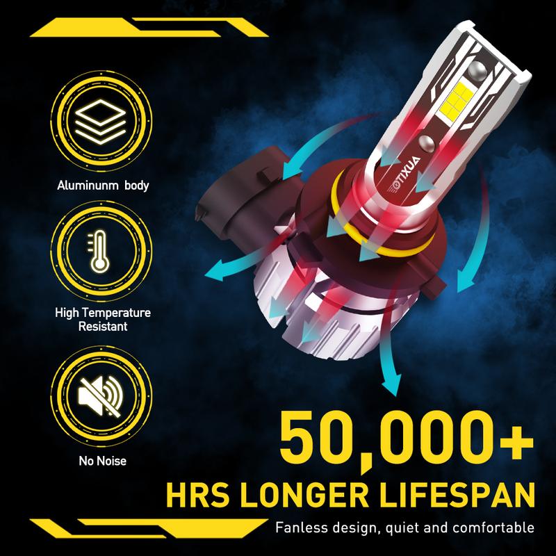 AUXITO 9005 9006 Combo LED Headlight High Low Beam Bulbs Kit 6500K Super White Bright