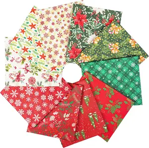 Newbrothread&Craftido 100% Cotton Quilting Fabric Bundles 10pcs Fat Quarters 18"x21" Medium Weight 5.2 oz for Quilting Sewing Patchwork Home Textile Winter Christmas Mothersdaygift