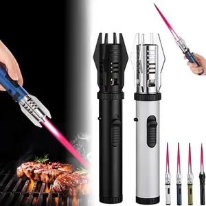 Torch Lighter | Butane Torch Flame Refillable Futuristic EDC Gadget | Windproof Cool Gear Gift (Butane Not Included)