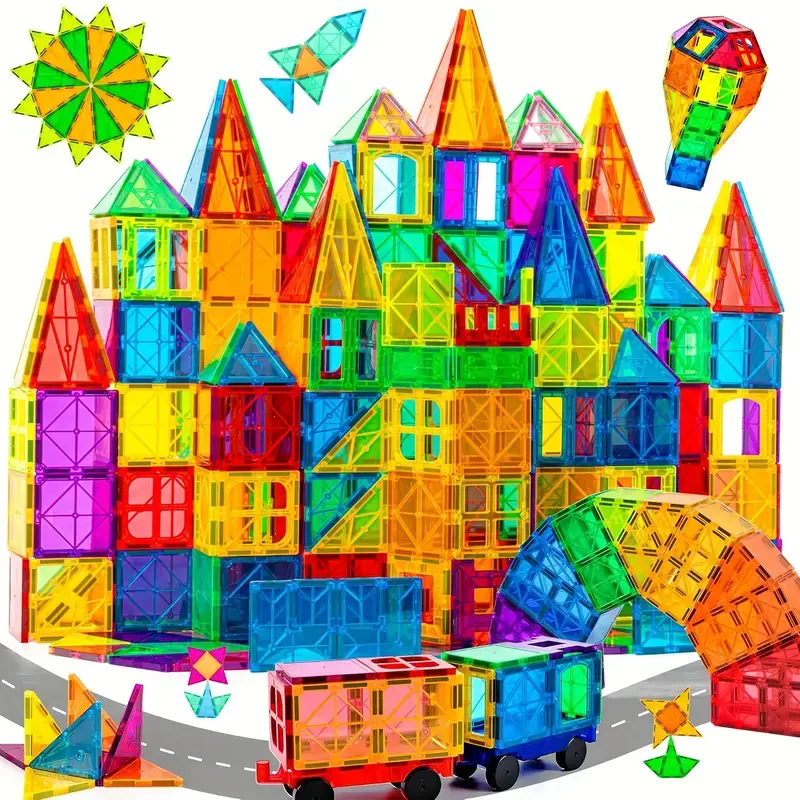 [#ScreenFreeSummer] Inspirational magnetic construction playboards toy set, available in 60 pieces and 100 pieces. Great for summer family play and skill training, ideal Children’s Day and back-to-school educational gift for boys and girls.