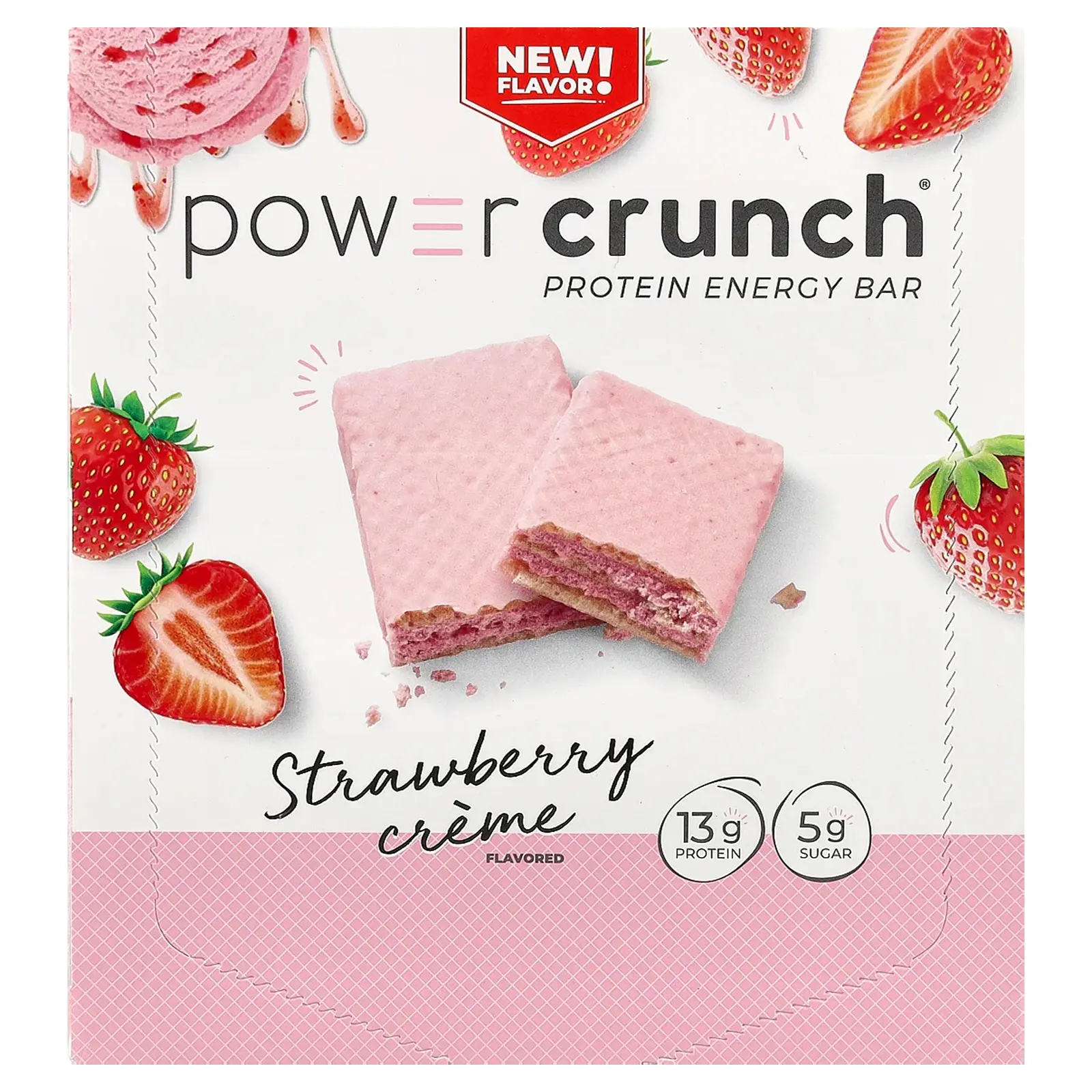 BNRG Power Crunch®, Protein Energy Bar, Strawberry Creme, 12 Bars, 1.4 oz (40 g) Each