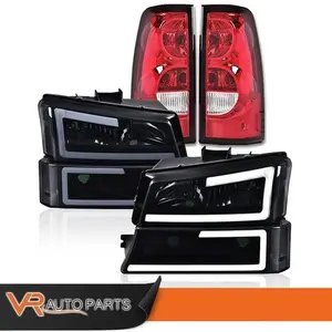 NEW Fit For 03-06 Silverado LED DRL Headlights Bumper Lamps + Tail Lights
