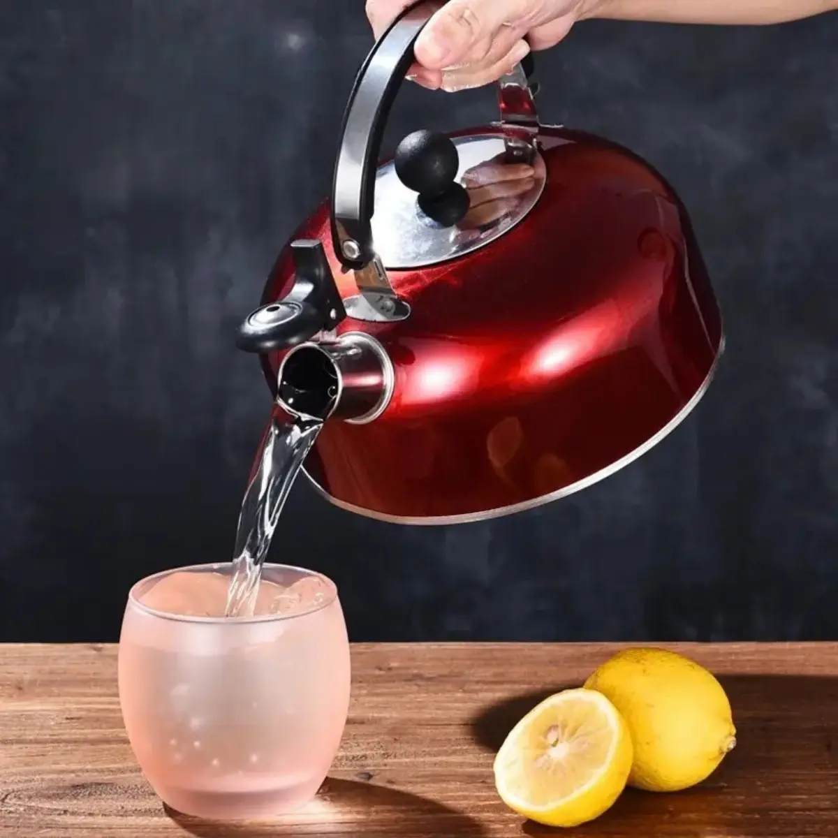 Stainless Steel Whistling Tea Kettle - Flat-Bottom Stovetop Design for Gas & Electric Ranges | No Electricity Needed