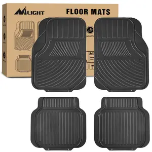 Nilight 4Pcs Rubber Cargo Mats Universal Trim to fit Most Vehicles