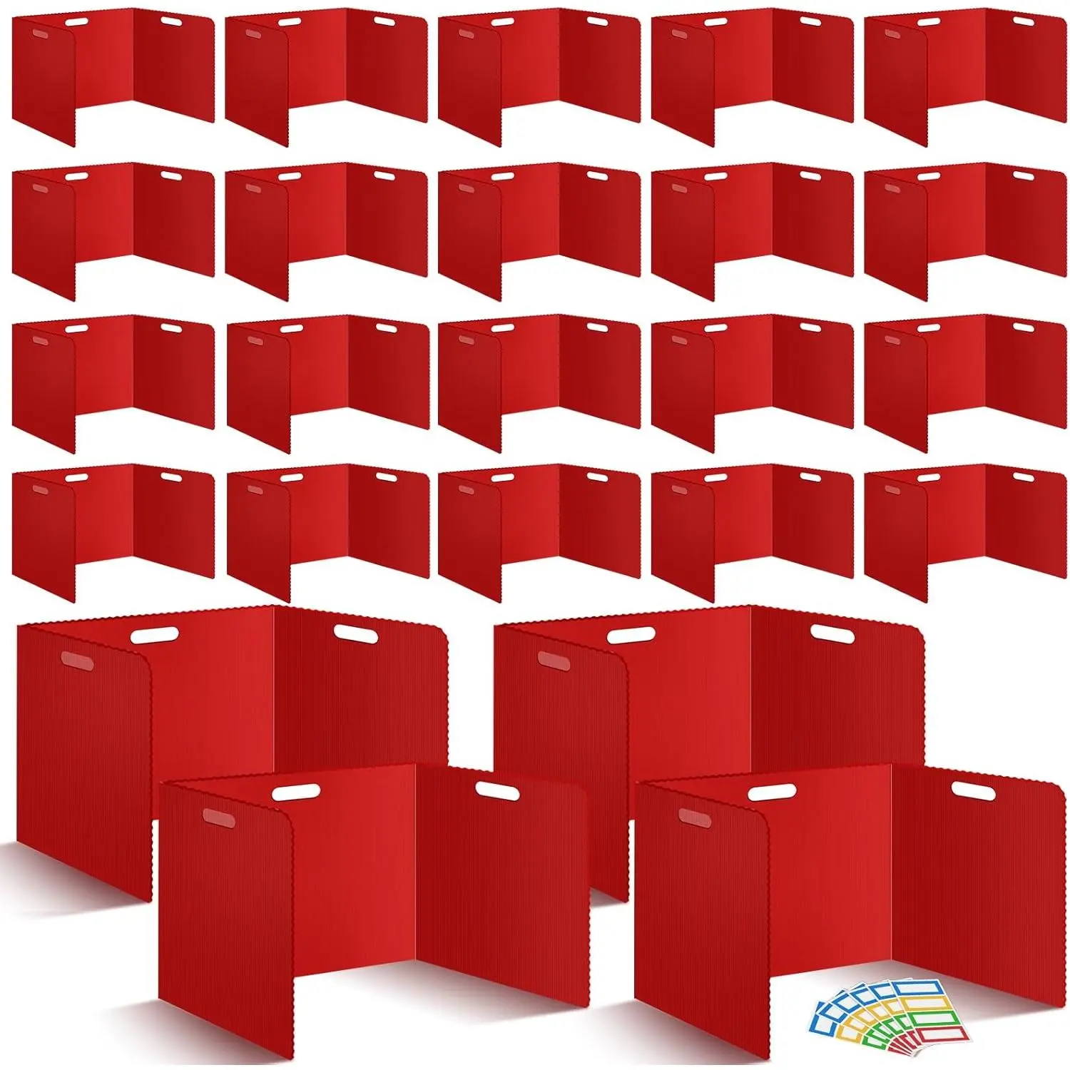 24Pack Desk Dividers for Students 14 x 17.5 x 14 Inch Plastic Durable and  Black  Folders Shields Test Dividers with Classroom  Boards for School Study Supplies (24PCS Red)