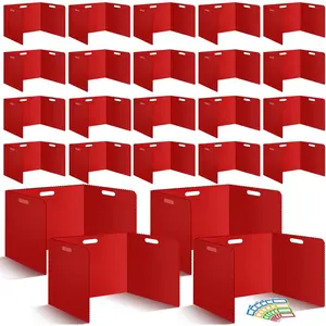 24Pack Desk Dividers for Students 14 x 17.5 x 14 Inch Plastic Durable and  Black  Folders Shields Test Dividers with Classroom  Boards for School Study Supplies (24PCS Red)