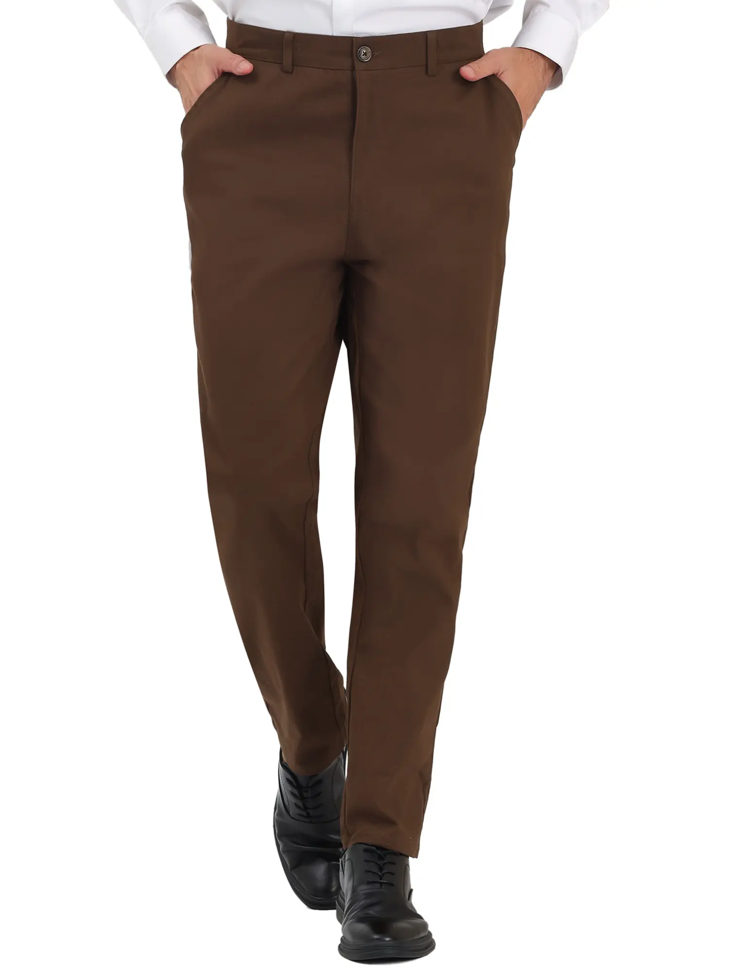 INSPIRE CHIC Men's Dress Pants Classic Fit Flat Front Solid Color Prom Trousers
