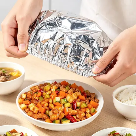 Home dining table & food container aluminum foil heat-retaining cover, kitchen food insulation and freshness keeping, high-quality aluminum foil.