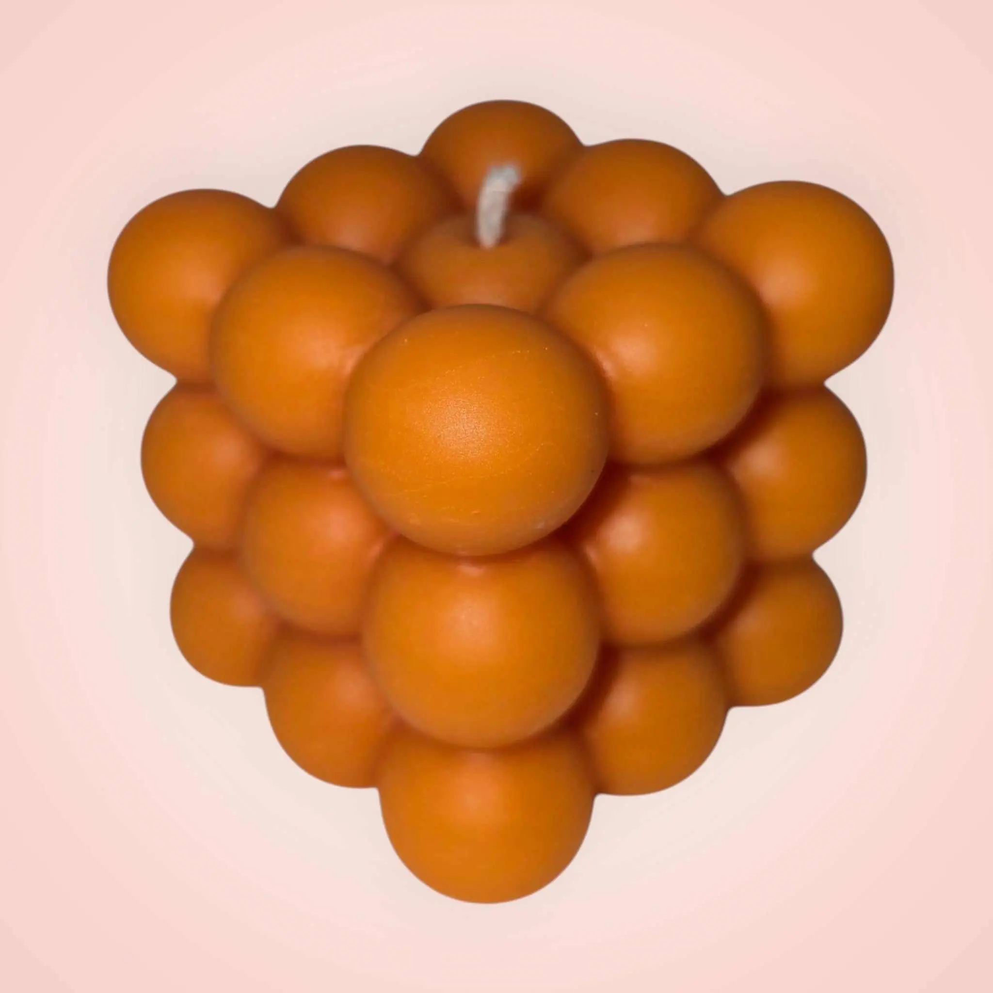 🧡 Orange Bubble Cube Candle – Modern Geometric Candle