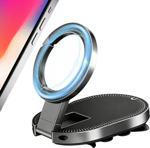 Magnetic Suction Phone Mount - Suction Cup Foldable No-Slip Phone Mount - Portable Stand Holder,for Auto, Taxi, Gym, Navigation, Travel, Daily Life, Camping, Business Trip, Commuting
