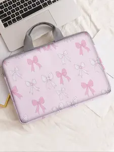 Butterfly Pattern Printed Notebook Cover, Soft Laptop Sleeve, Fits Laptops & Tablets, Casual Zipper Storage Bag, All Seasons Use