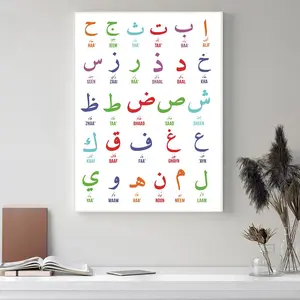Arabic Letter Pattern Unframed Painting, 1 Count Colorful Modern Wall Art Poster, Wall Art Decor for Home Living Room Bedroom Office School