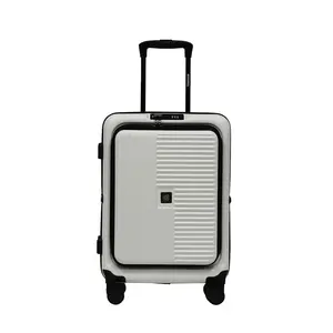 Global DRT 20” Carry-On Luggage – Lightweight, Collapsible, Expandable Suitcase with Spinner Wheels, Airline Approved, Water & Impact Resistant, Travel Bag with TSA Lock –CREAM