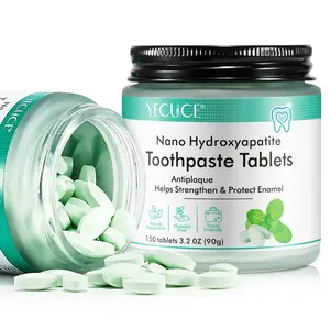 Yecuce Nano-Hydroxyapatite Toothpaste Tablets, Peppermint Flavor, Fluoride-Free & Sulfate-Free, Fresh Breath, Travel-Friendly Oral Care, Oral Hygiene Essentials