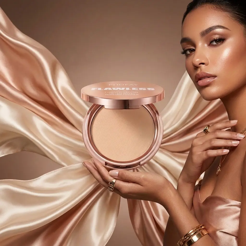 PHOFAY Airbrush Soft Focus Matte Pressed Setting Powder, Oil Absorbing Pore Blurring Compact Powder, Lightweight Smooth Finish, Vegan & Cruelty Free Flawless Foundation Makeup Concealer