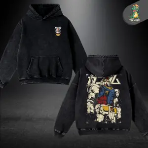 RX-78-2 Gundam Washed Hoodie, new arrival with premium vintage-washed cotton for soft comfort and bold mech design, perfect for anime fans, streetwear lovers, and collectors, limited stock