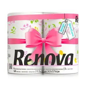 Experience the Vibrant Beauty of Renova Design Spring Limited Edition Toilet Paper | Floral &amp; Colorful Illustrations | White Paper for a Fresh Look | 160 Sheets per Roll | 4 Rolls per Pack | FSC® Certified | Embrace Responsible Forest Management