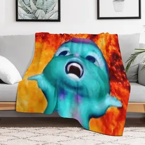 Soft Throw Blanket Cute Bibble Meme Blanket,Comfortable And Lightweight Adult Blankets,Plush Flannel For Sofa Bed Decoration 4 Sizes Available