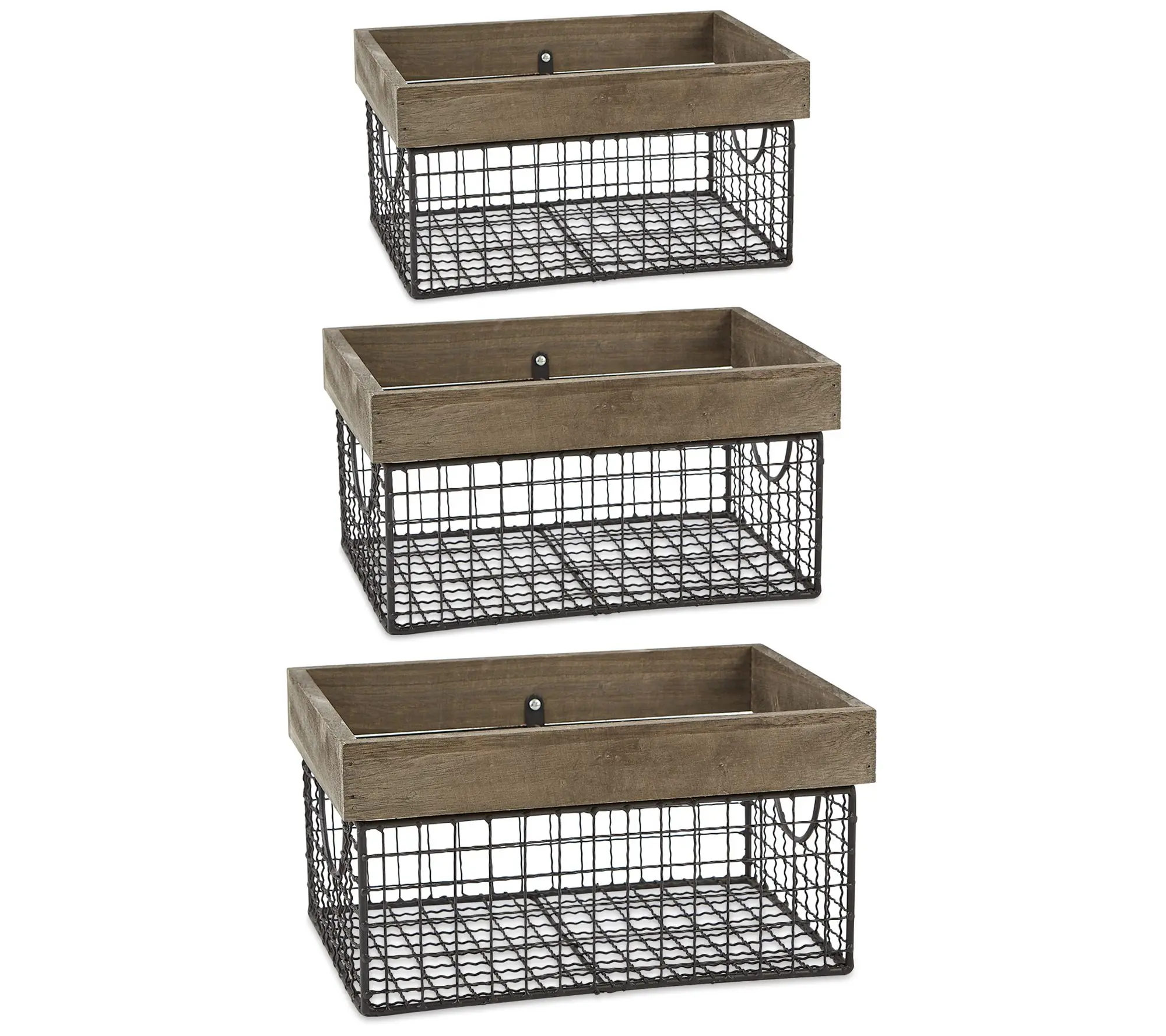 Design Imports Set of 3 Assorted Farmhouse Basket Design Imports Set of 3 Assorted Farmhouse Basket
