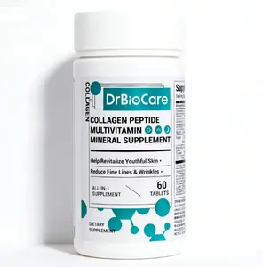 DrBioCare Collagen Peptide Multivitamin 60 Tablets Supports Skin Beauty Daily Nutrition Wellness Fitness Supplement for Healthcare Edible Dietary