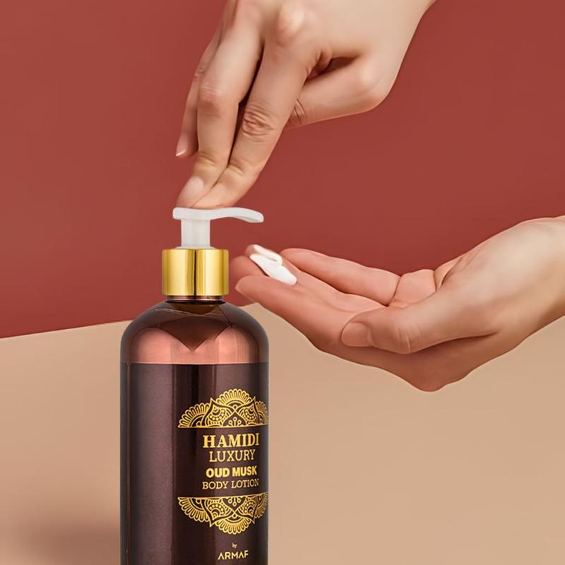 LUXURY OUD MUSK BODY LOTION 500ML (16.9 OZ) By Hamidi | Ultra Moisturizing & Skin-Nourishing | For Men & Women.