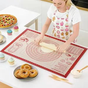 Baking Pastry Dough Mat - Non Slip Rolling Mat with Measurement Guides, Thick  Kneading Board for Bread, Pizza, Cookies, Fondant, Nonstick Baking Sheet for Kitchen Counter, 20x28inch