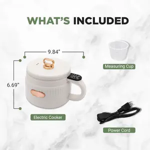 1.6 Liter Portable Rice Cooker & Bento Box  Multi-functional Non-stick Ceramic Coating  6 Cooking Functions: 6 Cooking Functions: Rice, Soup, Stew, Congee, etc White pots and pans set crock pot butter bell pots and pans sets and pots set,figaro iron, pots