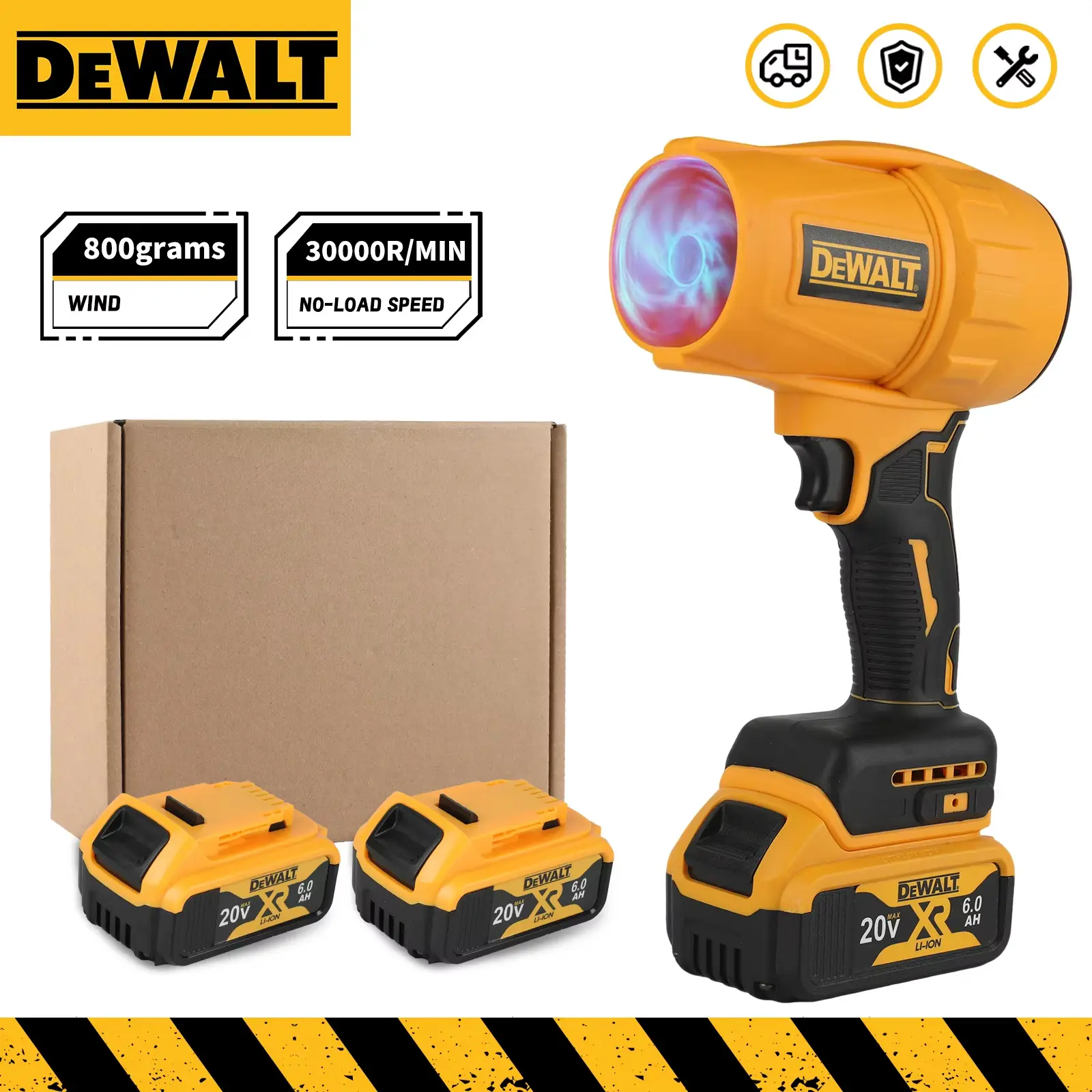 DEWALT 20V Cordless Brushless Jet Fan Blower Full Set With Charger 4 Speed Modes And Nozzle Attachments For Dusting Leaf Blowing And Computer Keyboard Cleaning high-speed holiday gift