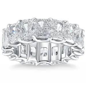 11 1/2Ct TW Radiant Cut Diamond Eternity Ring 14k Gold or Platinum Lab Grown