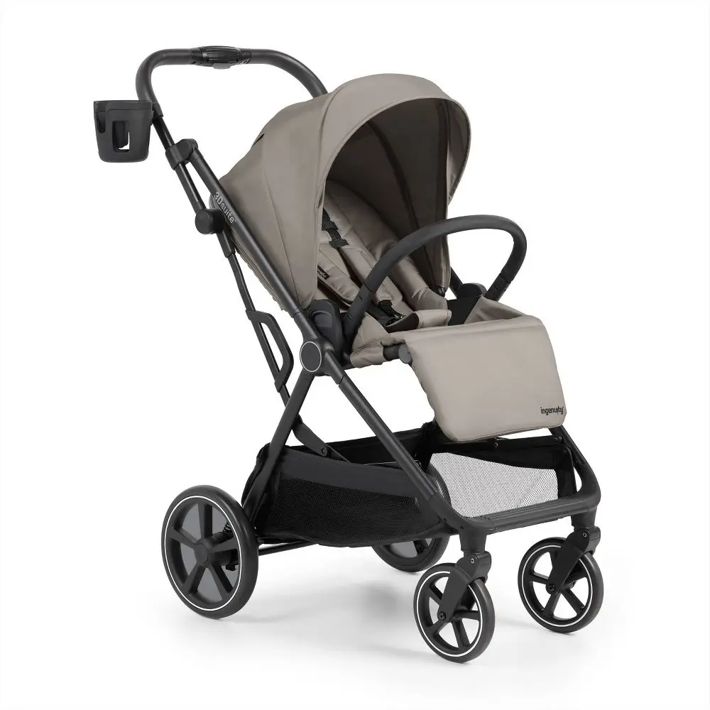 Ingenuity 3D Suite Full-Size Stroller Reversible Seat One-Hand Fold Car Seat Compatible - Beige