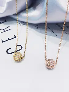 1 Piece Zircon Transfer Bead Copper Pendant Necklace, Simple and Unique Women's Jewelry Gift, Boho Style All Seasons Accessory