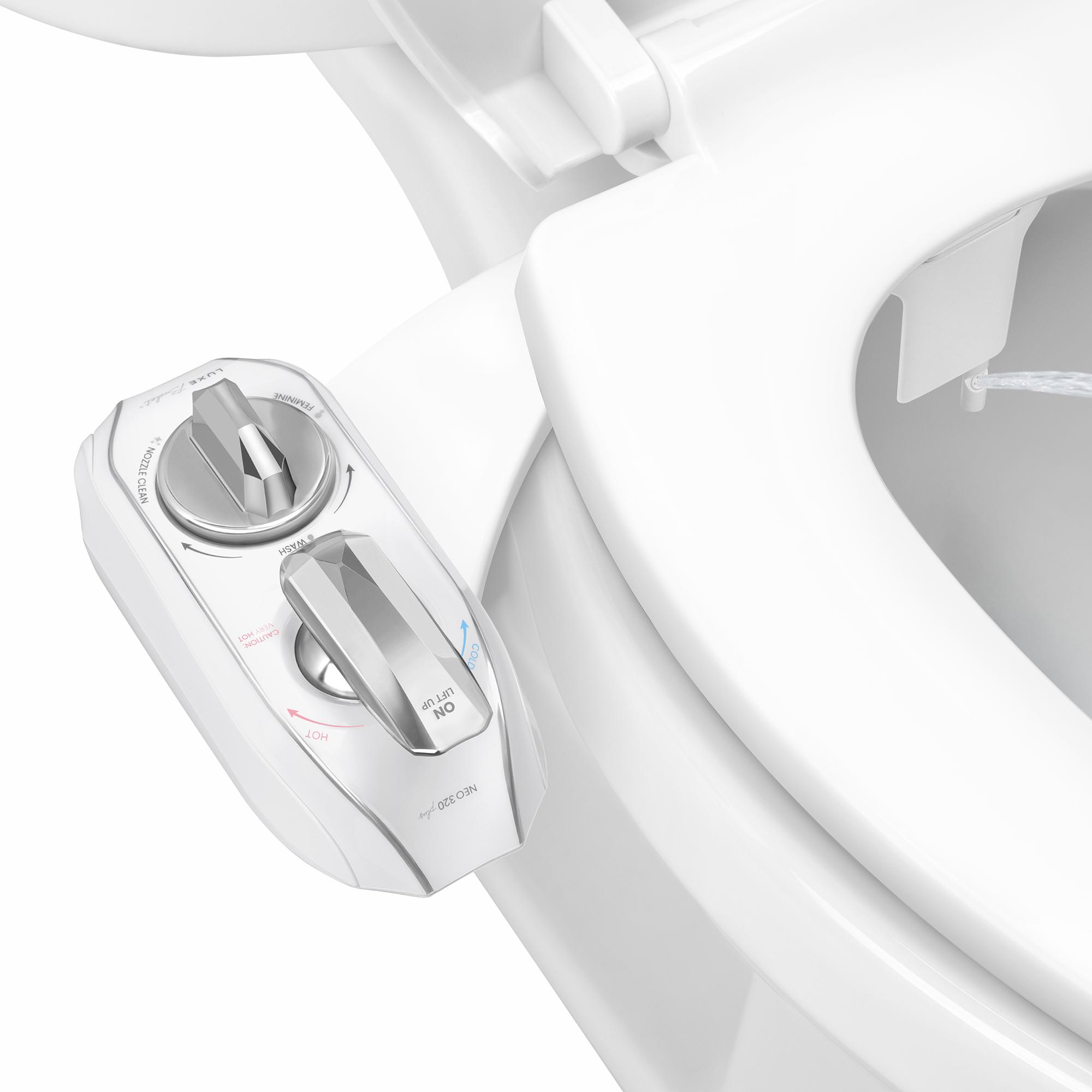LUXE Bidet NEO 320 Plus - Warm Water Bidet Attachment for Toilet Seat, Rear & Feminine Wash, Easy Slide-in Install, Patented 360° Self-Clean
