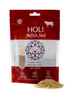 HOLI Freeze Dried Beef Liver Dog Food Topper - Single Ingredient - Made in USA