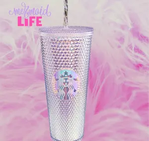 24oz Starbucks Inspired Studded Tumbler w/Lid and Straw