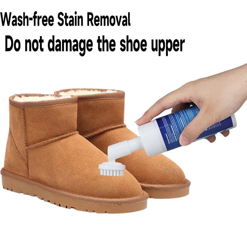 Snow Boots Foam Cleaner, Footwear Cleaner with Brush Head, Includes Velvet Brush & Towels, No Water Needed, Quick Cleaning Solution for Home Use, Shoe Cleaning Kit, Shoes Cleaning Agent