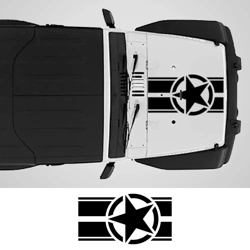 Car Hood Cover Sticker For Renegade Patriot Wrangler JK L TJ Trail Hawk Rubicon Pentagram Style Vinyl Decals Accessories